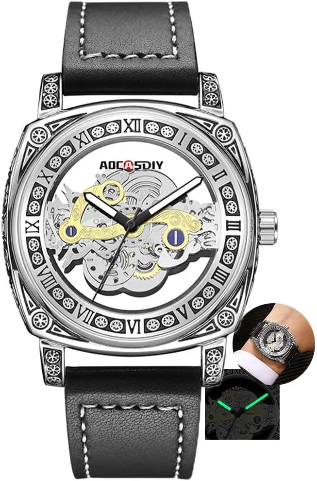 Fashion Double-Sided Transparent Hollow wound republic Wristwatch Luminous Waterproof Quartz Watch Relogio Masculin Mens Watches 