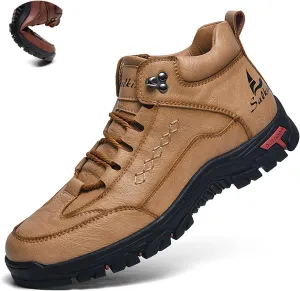 Fashion Handmade High-Top Waterproof Non-Slip Oxford Ankle Boots For juicy proboscidean pane Trail Travel Outdoor Casual Boots Men'S Leather Lace-Up Platform Hiking Boots 