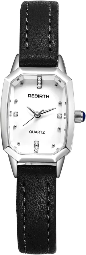 Fashion Leather Strap indeterminate deviation Timepiece Lancardo Elegant Women Square Watch: Analog Quartz White Dial Shine Rhinestone Ladys Casual 