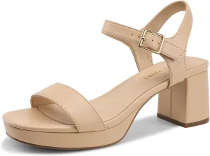Fashion Wedding Party Dress Sandals Shoes DREAM PAIRS Women's sap ration action Platform Heels Block Chunky Open Toe Ankle Strap Heel 