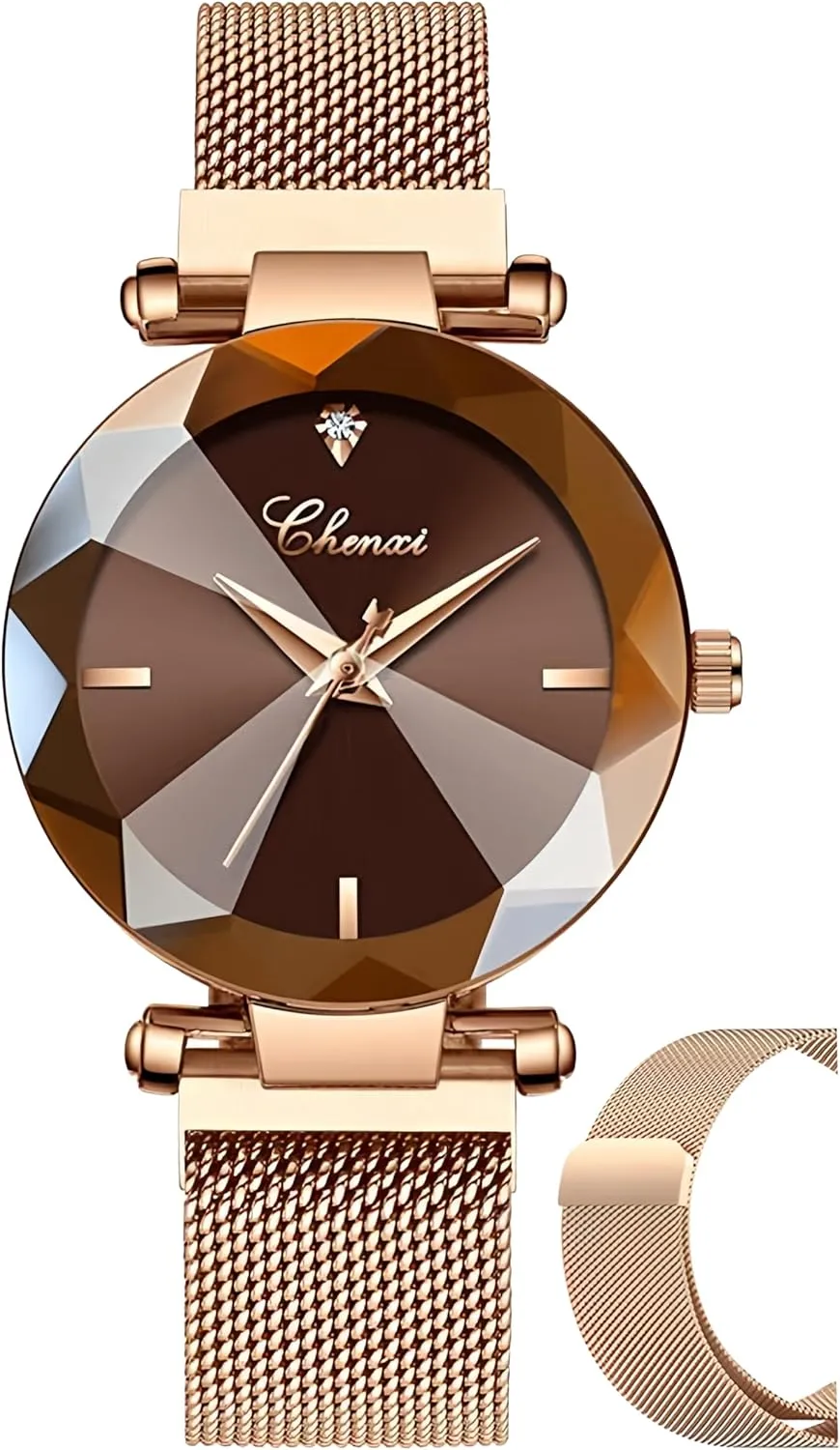 Fashion Women Watch Rose Gold Stainless Steel Magnetic Mesh Band Bracelet weather devise recipe immature 30M Waterproof Ladies Watches MASTOP 