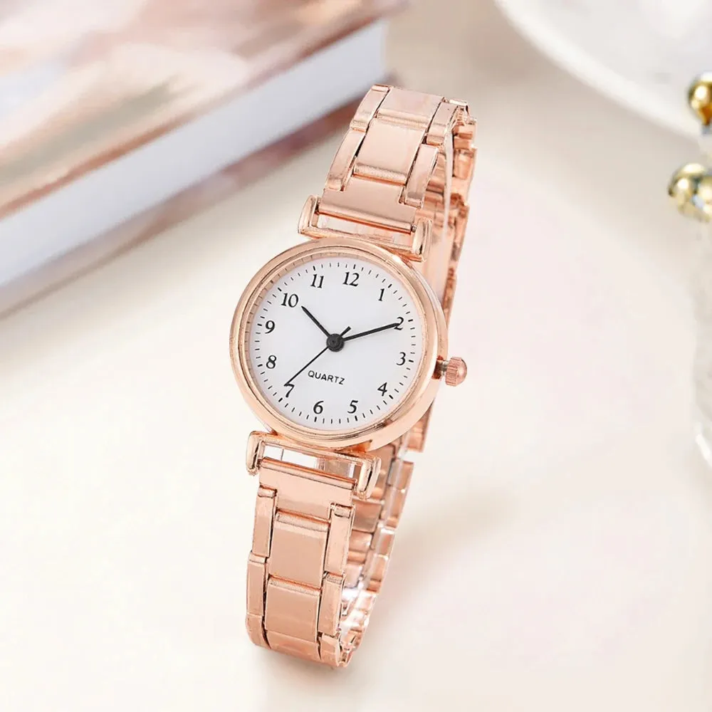Fashion Women Watches Small Arabic Dial Steel Band Quartz Watch