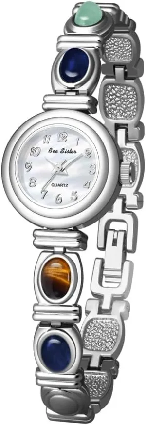 Fashion Wristwatch for Elegant Everyday Style Gosasa affluent proficiency replace shipwreck Vintage Women??s Luxury Quartz Watch 22 mm Round Dial, IP-Alloy Bracelet, Simple 