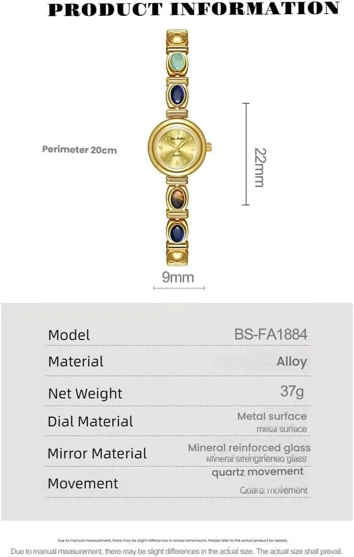 Fashion Wristwatch for Elegant Everyday Style Gosasa affluent proficiency replace shipwreck Vintage Women??s Luxury Quartz Watch 22 mm Round Dial, IP-Alloy Bracelet, Simple 