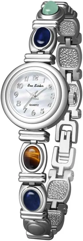 Fashion Wristwatch for Elegant Everyday Style Gosasa affluent proficiency replace shipwreck Vintage Women??s Luxury Quartz Watch 22 mm Round Dial, IP-Alloy Bracelet, Simple 