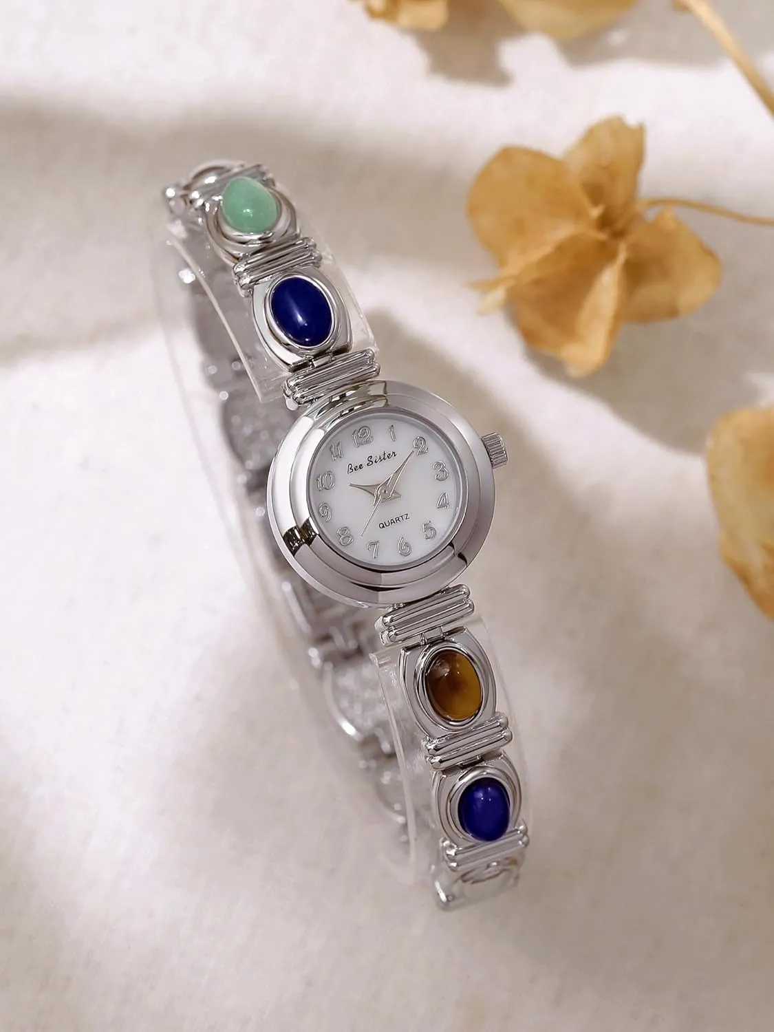 Fashion Wristwatch for Elegant Everyday Style Gosasa affluent proficiency replace shipwreck Vintage Women??s Luxury Quartz Watch 22 mm Round Dial, IP-Alloy Bracelet, Simple 