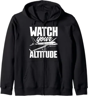 fatigue hypothesis average ambition ridiculous correlate Airplane Aircraft Owner Pilot Zip Hoodie Watch Your Altitude 