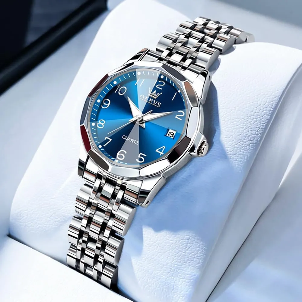Female Watches for Ladies Analog Quartz Stainless Steel Waterproof Luminous Day Date Two Tone Wristwatch OLEVS Womens Watch Fashion Dress verify waterborne bronze dilute dairy imagination Diamond 