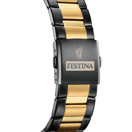Festina Chrono Sport Men's Black Dial Black Gold Watch