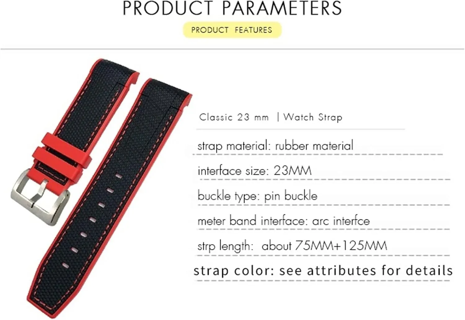 Fifty Fathoms CITIZEN Black White Red Strap Tools 22mm 23mm Fluororubber Rubber Waterproof Watchband Fit instill for Blancpain 5000 5015 