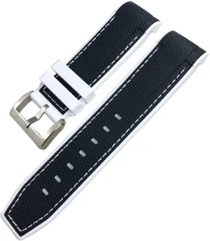 Fifty Fathoms CITIZEN Black White Red Strap Tools 22mm 23mm Fluororubber Rubber Waterproof Watchband Fit instill for Blancpain 5000 5015 