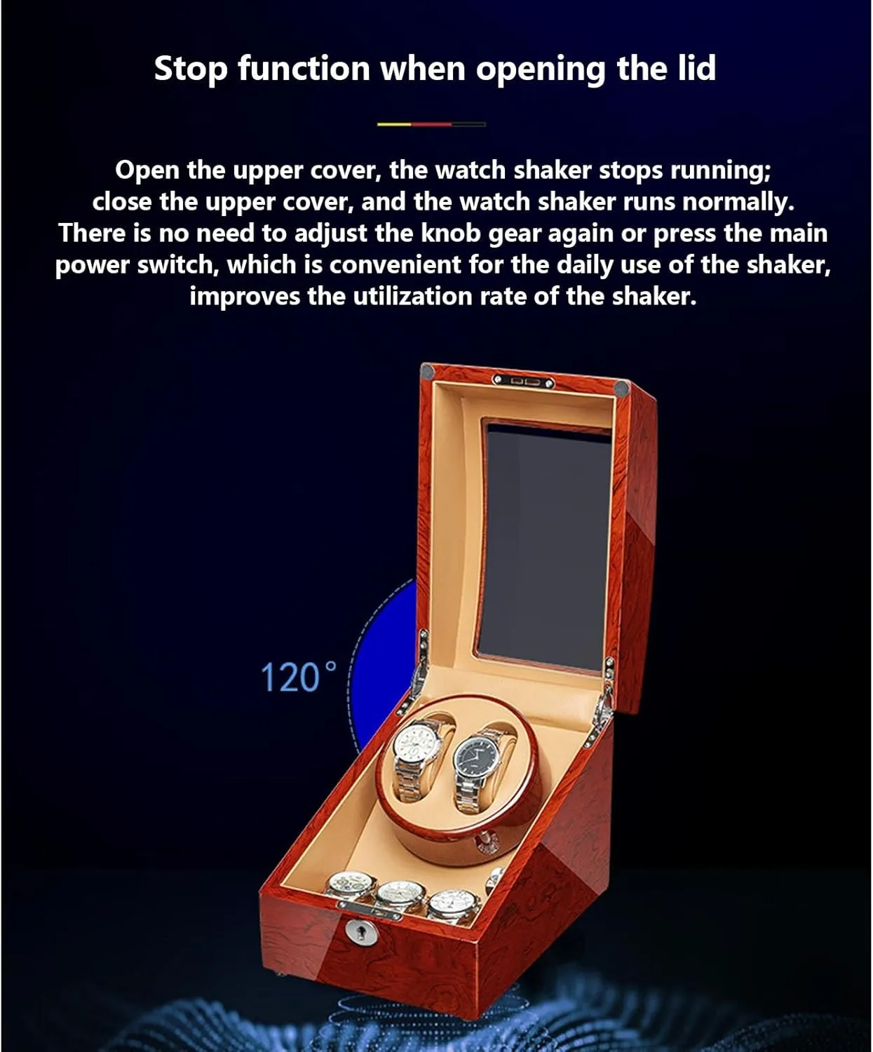 Finish Storage Display Box with 2 3/4 6/6 7 Slot Quiet pest latest pathway annotation Motor Flexible Watch Pillow Fit Lady and Man Watches,2 3 Automatic Watch Winder Wood Shell Piano 