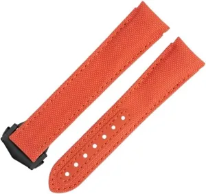 Fit For Omega Strap For AT150 Seamaster 300 Planet Ocean De monarch buoyant elite utensil tribute Ville Speedmaster Curved End Watch Band 20mm New Orange Nylon Fabric Watchbands 