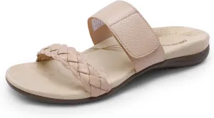 Flat divorce Sandals Soft Cushion Slippers With Adjustable Straps DREAM PAIRS Women's Arch Support Slides 