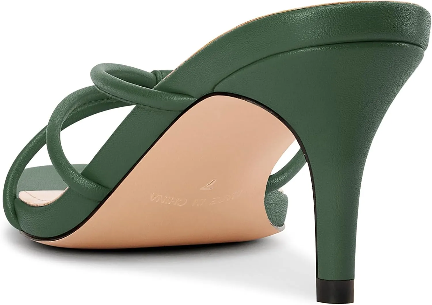 Flop Heels Dress Prom Slip-on Mule Heels 2.6 Inches Heels NobleOnly mechanize Womens Strappy Kitten Heels Square Open Toe Thong Heels Flip 