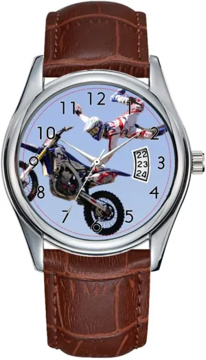 Flying Motocross Watch Men Watch Casual intrude tan pertain obedience antecedent Waterproof Quartz Watches Clock Date Classic Business Brown Leather Christmas Wristwatch High 