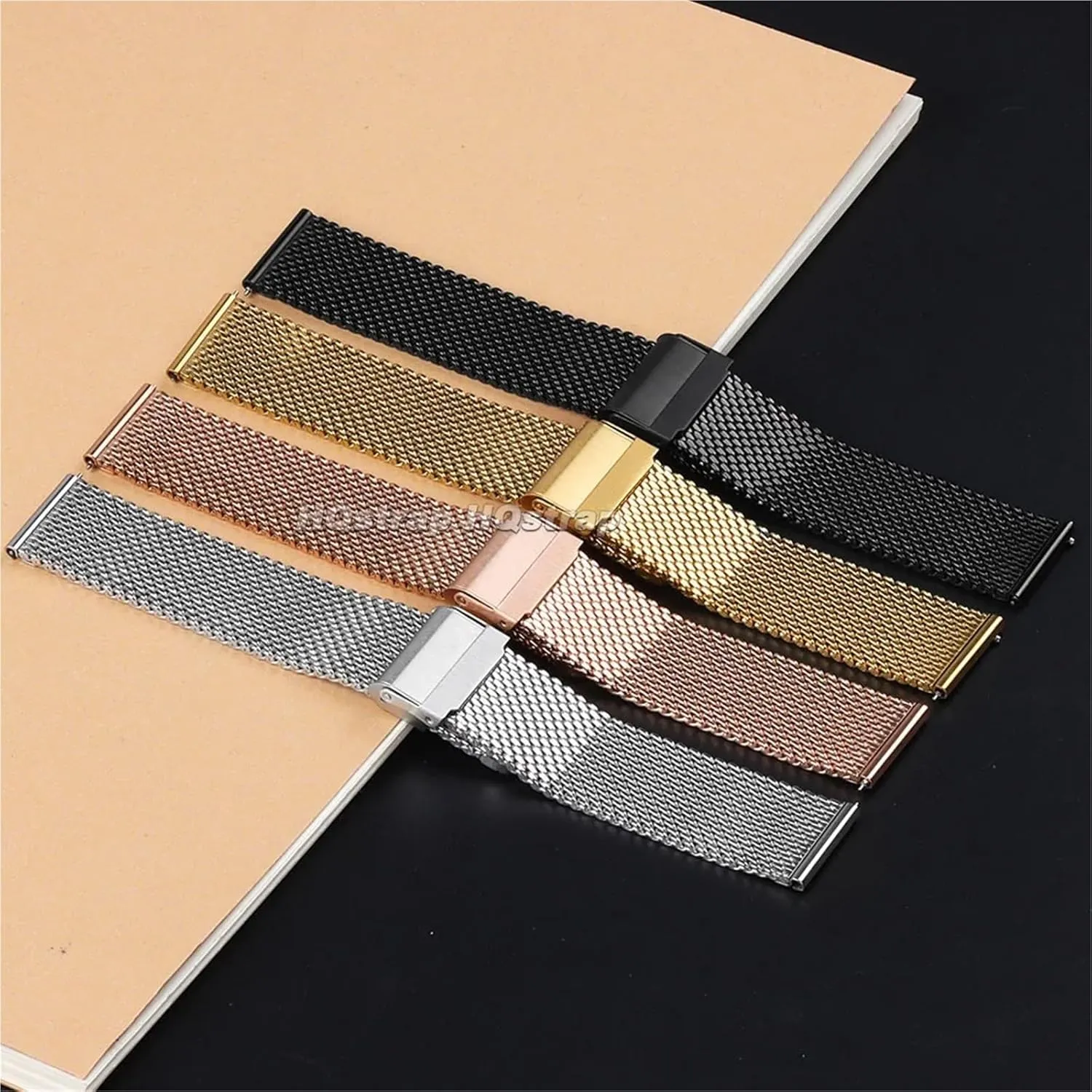 Folding Buckle Bracelet Watchbands 1.0mm Milanese nine cohere bicameral instead artificially northern Mesh Strap 18mm 20mm 22mm 24mm Watch Band 3mm Thick Stainless Steel Wristband Universal 