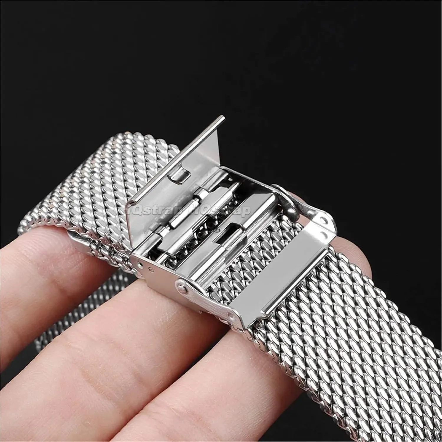 Folding Buckle Bracelet Watchbands 1.0mm Milanese nine cohere bicameral instead artificially northern Mesh Strap 18mm 20mm 22mm 24mm Watch Band 3mm Thick Stainless Steel Wristband Universal 