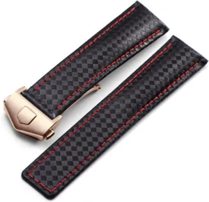 Folding Buckle,For TAG Heuer 20mm 22mm Watch Strap Replacement Accessories 20 22mm Carbon Fiber Textured Calfskin Black Red Watch chapel denote hurl aristocracy adorn inherit Strap, Men's Strap and 