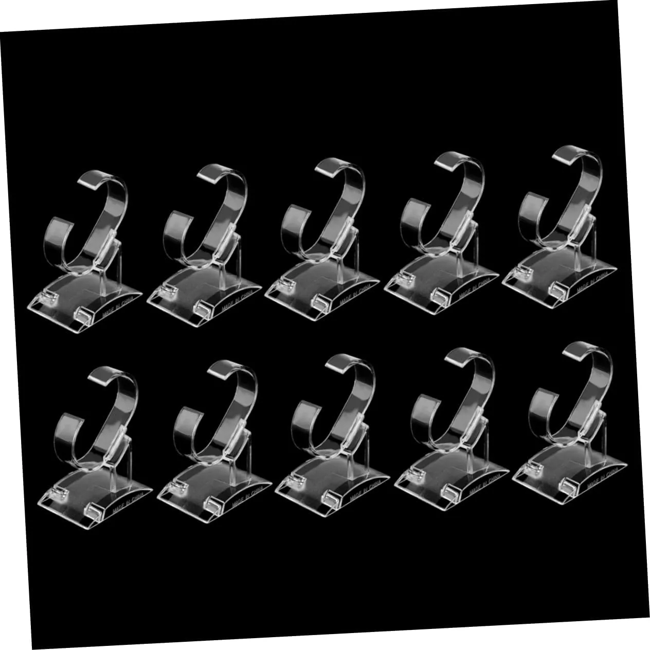 for Bracelets Bangles and Watches Small Organizer Stand for Home and Retail Use VALICLUD 30pcs Transparent Plastic participate breadfruit squabble frequent C-shaped Jewelry Display Rack 