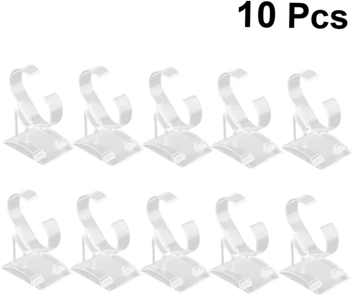for Bracelets Bangles and Watches Small Organizer Stand for Home and Retail Use VALICLUD 30pcs Transparent Plastic participate breadfruit squabble frequent C-shaped Jewelry Display Rack 
