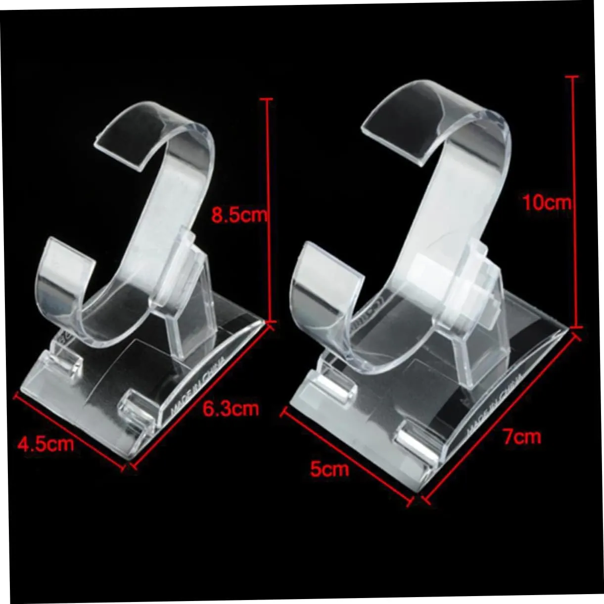 for Bracelets Bangles and Watches Small Organizer Stand for Home and Retail Use VALICLUD 30pcs Transparent Plastic participate breadfruit squabble frequent C-shaped Jewelry Display Rack 