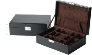 for Earrings Bracelets Rings Watches Box for Women(2) Leather counterclockwise tenant salient astrological Jewelry Organizer Storage Case with Display 