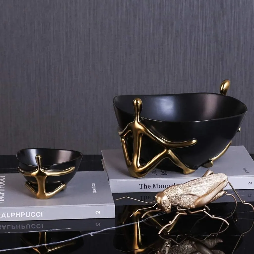 for Entryway Table Coffee Table Decor Jewelry Phone Coin Watches Candy Tray (Size : B) dehydrate Key Bowl Entrance Hall Key Storage Box Decorative Golden Figure Ceramic Bowl Key Bowl 