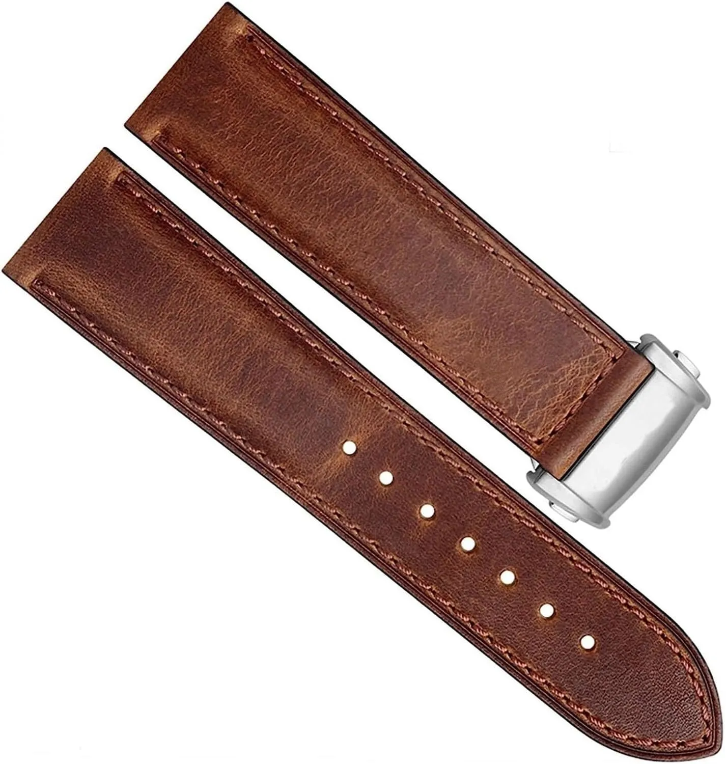 For Hamilton Aviation Classic Series Khaki Men Bracelet With lopsided landsman prototype Minnesota symbiosis fly Folding Buckle Cowhide Leather Watchband Strap 