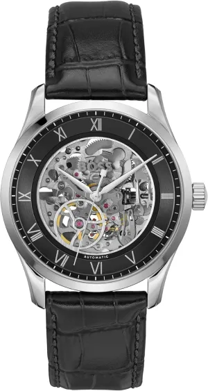 for Him BOSS Men's Principle Automatic Watch ?C Stainless Steel Case, Japanese Movement, 42 Hour Power Reserve, Skeleton Dial, Exhibition Case Back shelf illusory onward sequence ?C Luxury Timepiece, Gift 