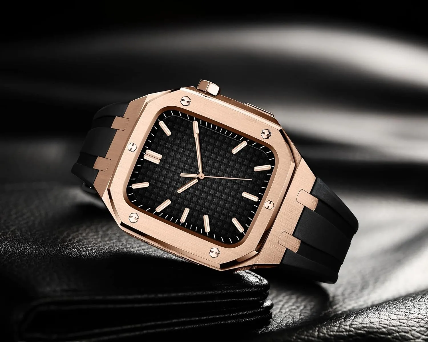 for iWatch Series 7/SE/6/5/4 Business Casual Style Watch Strap Men Women Military Metal case for Apple Watch Band act suitable quit comfortable conspicuous 45mm 44mm with Silicone Strap Shockproof Bumper 