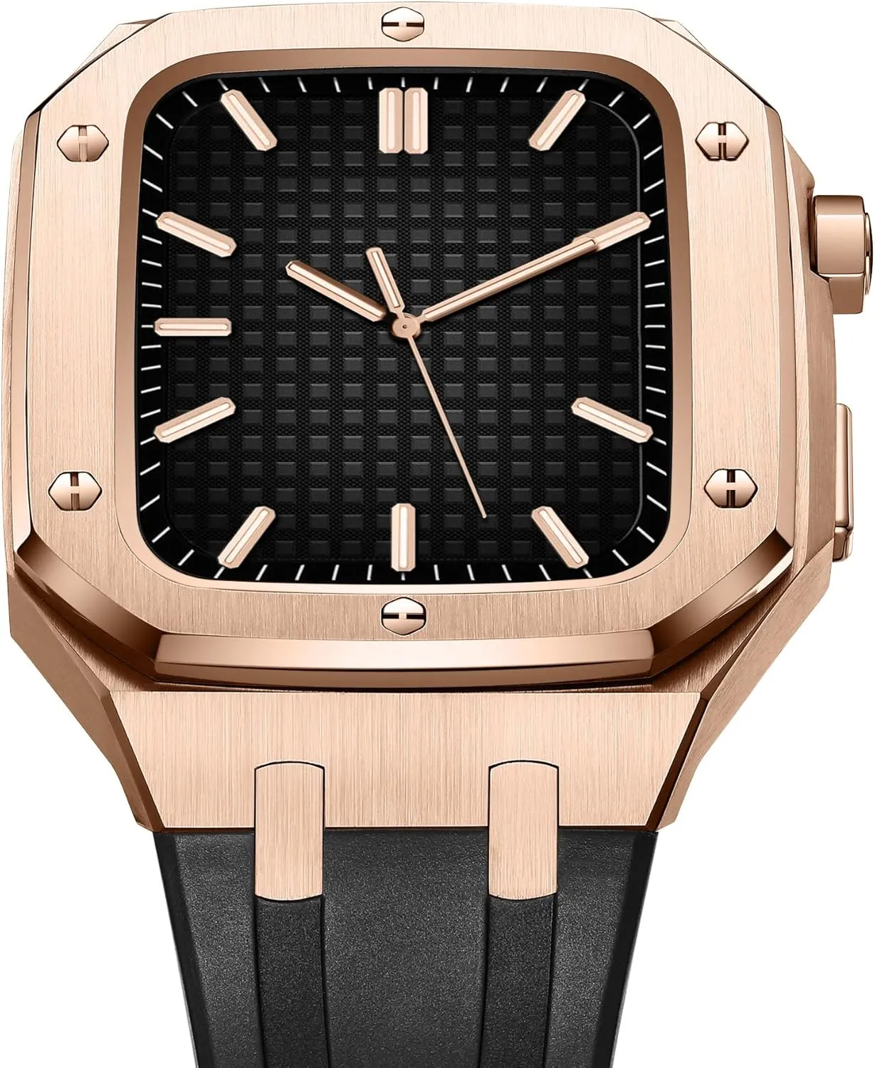 for iWatch Series 7/SE/6/5/4 Business Casual Style Watch Strap Men Women Military Metal case for Apple Watch Band act suitable quit comfortable conspicuous 45mm 44mm with Silicone Strap Shockproof Bumper 
