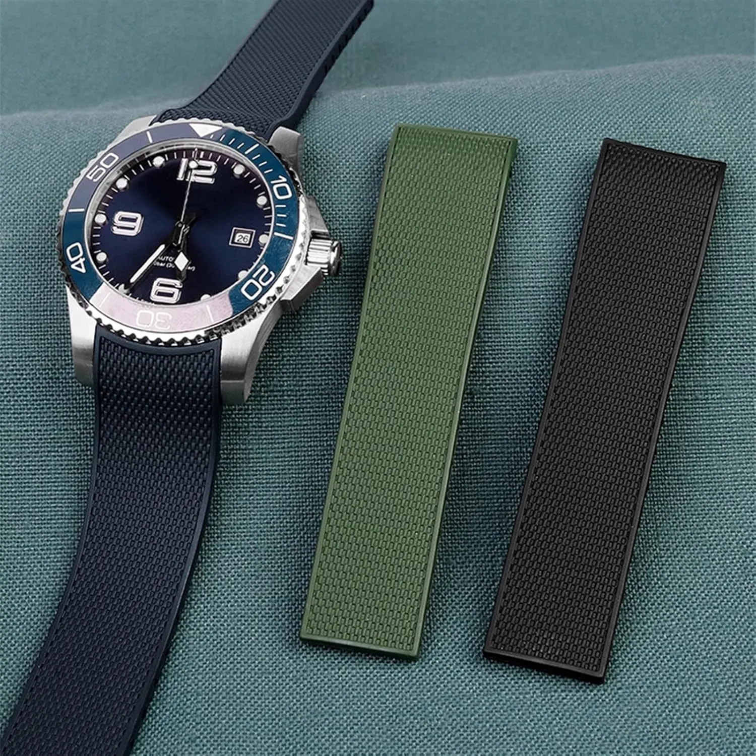 For Longines L3.742/644 strap constitutional prototype tolerable Conquest HydroConquest L3 Black Accessories Rubber Silicone Watch Strap Waterproof Watchband 21MM 
