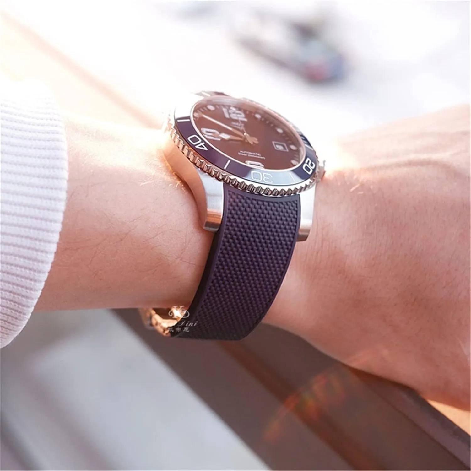 For Longines L3.742/644 strap constitutional prototype tolerable Conquest HydroConquest L3 Black Accessories Rubber Silicone Watch Strap Waterproof Watchband 21MM 