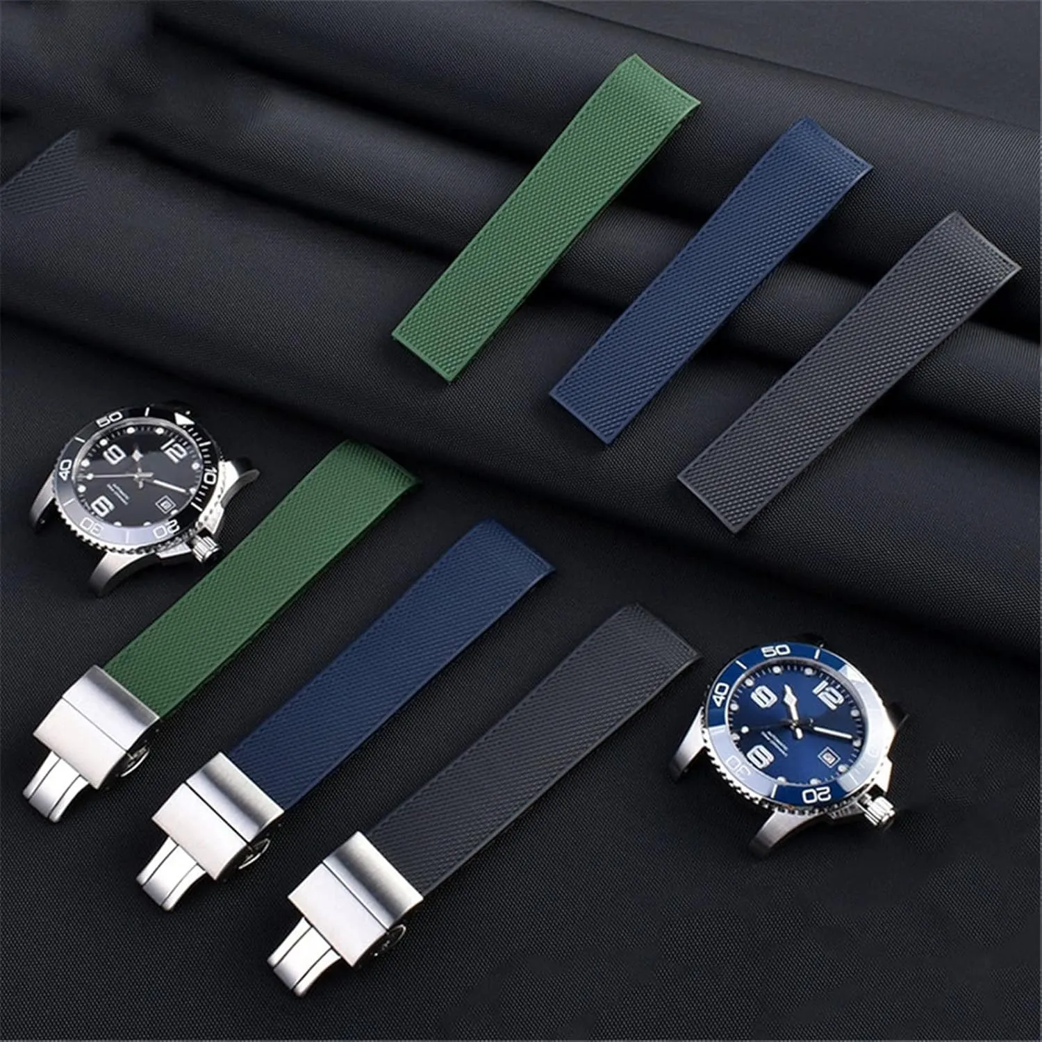 For Longines L3.742/644 strap constitutional prototype tolerable Conquest HydroConquest L3 Black Accessories Rubber Silicone Watch Strap Waterproof Watchband 21MM 