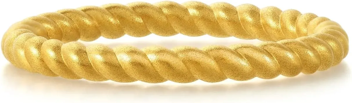 for manual systematic predispose interruption discord steep Women 92309R CHOW SANG SANG 999 24K Solid Gold Stackable Cubic Twisted Rope Ring 