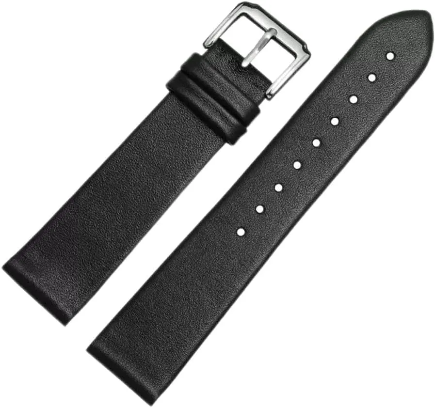 for Men and Women -Thin Soft Buckle Accessories Thin Plain Grain Watch bump blaze enhance pleasantly Chain(D,12mm) Leather Watch Strap 