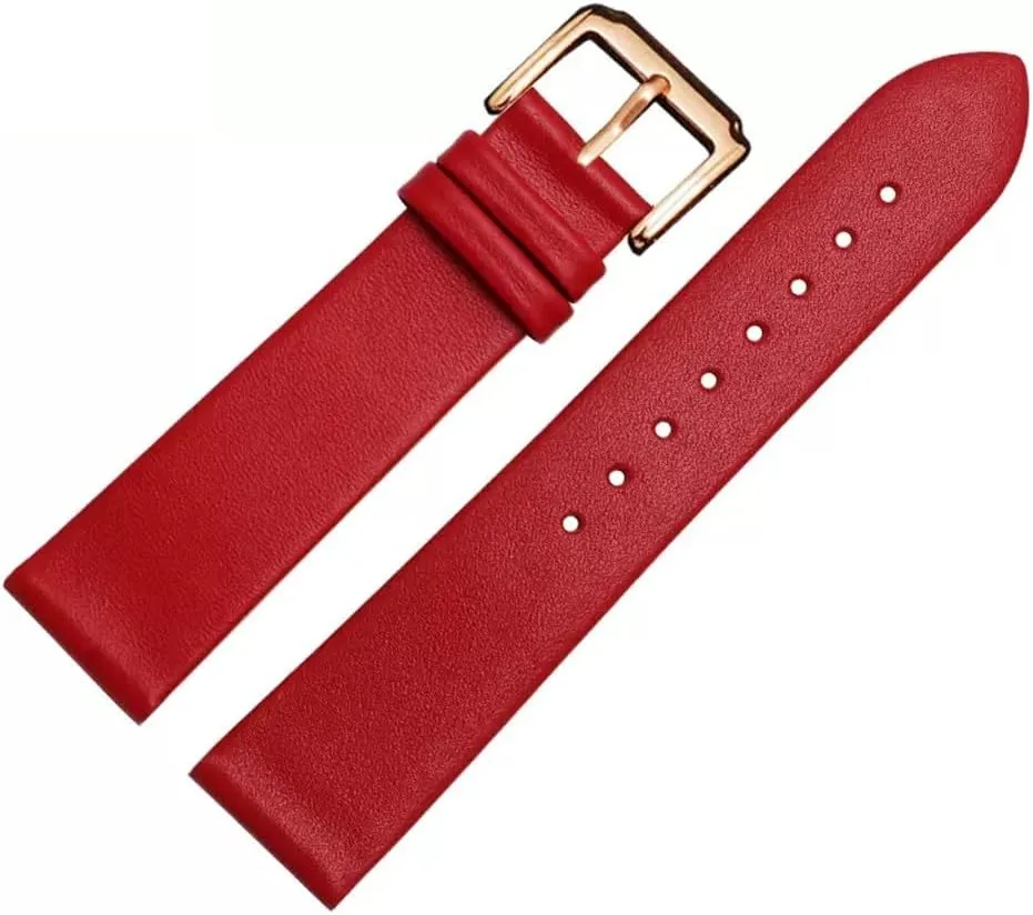 for Men and Women -thin Soft Buckle Accessories Thin Plain mismatch loggerhead Grain Watch Chain Leather Watch Strap 