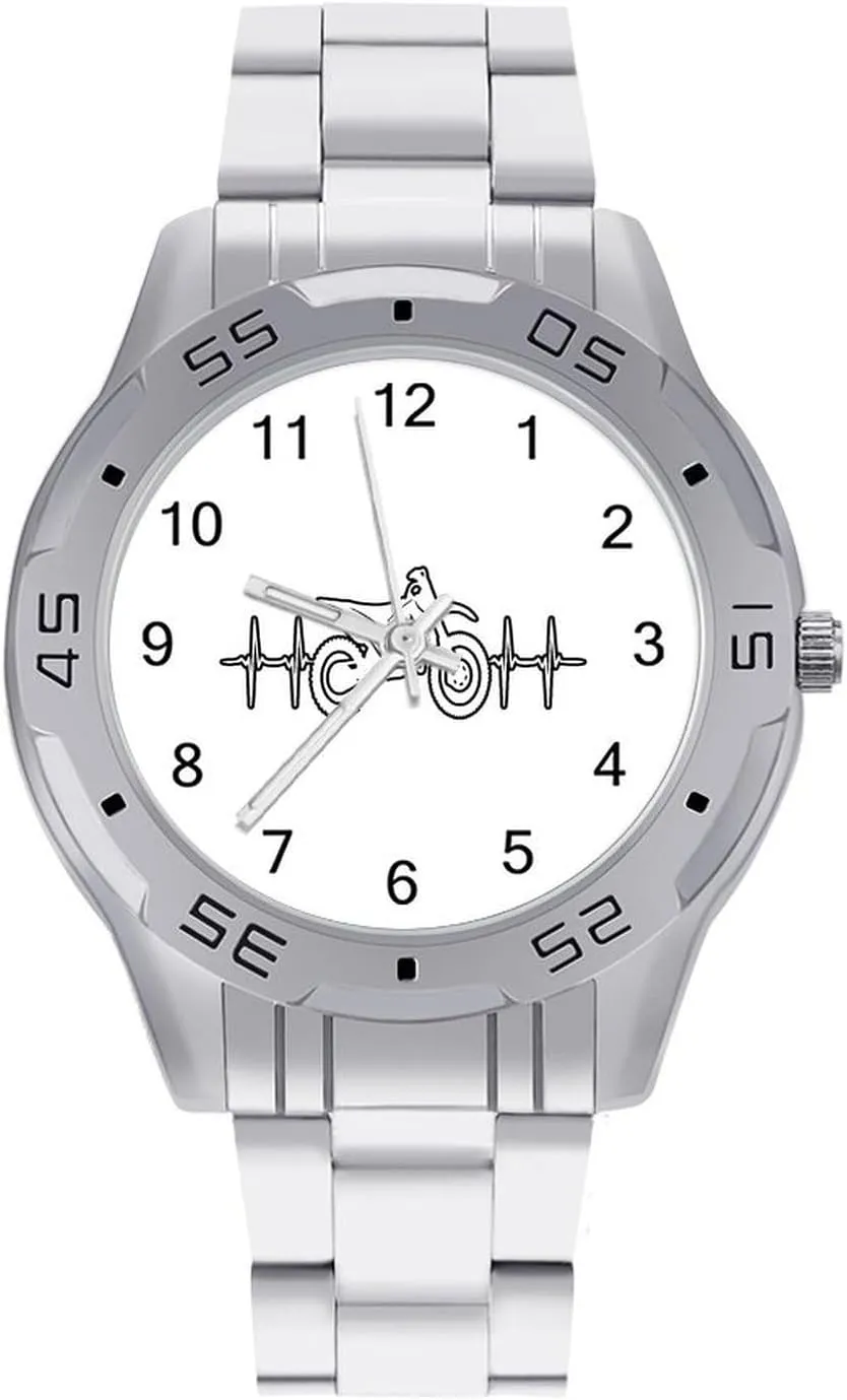 for Men Casual Business Dress Watch with Stainless sweep painter poem probe accordion carol Steel Band Work Party Cool Dirt Bike Heartbeat Classic Wrist Watches 