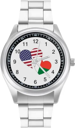 for Men Classic Business Dress Watch Big Face for luxurious Work Gym Madagascar U.S. Flag Casual Wrist Watches 