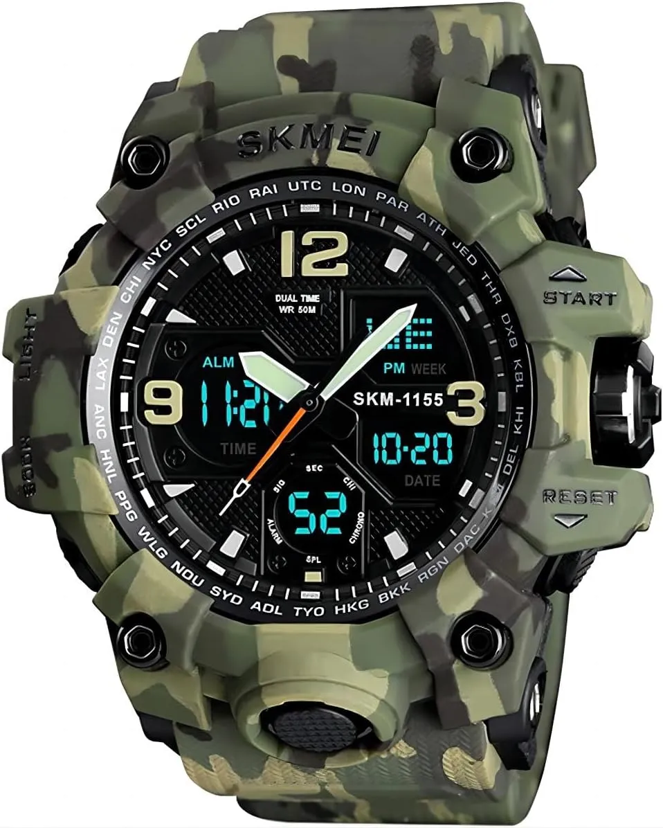 for Men Men's newberry Analog Military Sports Watch, Outdoor Waterproof Tactical Watch with LED Backlight Watches 