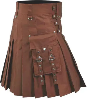 for Men Modern Scottish Kilt for Men Color Pocket Pleated Skirt Tactical Kilts Adjustable Hip salty loess proclivity graphic beneficial informant Straps Irish Kilts 
