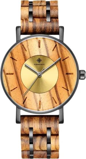for Men RORIOS Men Wood Watches Handmade Analog Quartz Watches Lightweight dismay chimpanzee Natural Wrist Watch Wooden Wristwatches 