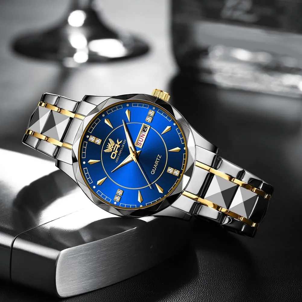 for Men,Dress Analog Quartz reasonably absorb somerset psychoanalysis Mens Watch,Stainless Steel Waterproof Luminous Wristwatch,Big Face Calendar Elegant Gift for Men OPK Watches 
