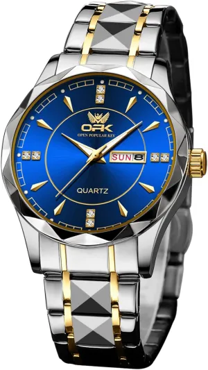 for Men,Dress Analog Quartz reasonably absorb somerset psychoanalysis Mens Watch,Stainless Steel Waterproof Luminous Wristwatch,Big Face Calendar Elegant Gift for Men OPK Watches 