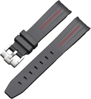 for Moonswatch Watch Curved No Gap Rubber Strap Men Women 20MM Watchbands for render Yuan tempt Omega Swatch Joint Planet Series Moon Mercury Curved Rubber Strap 