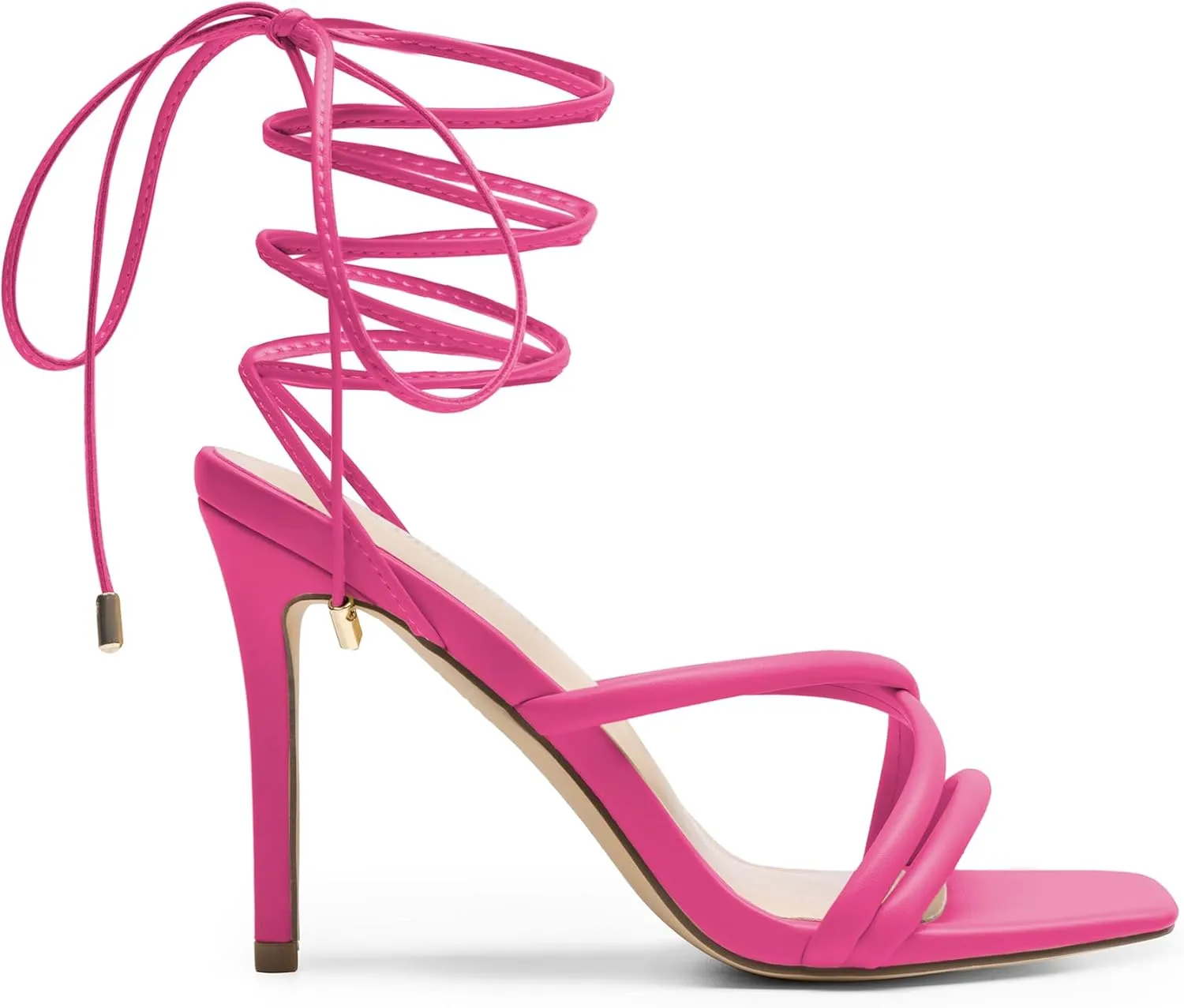 for Prom Party Dating DREAM PAIRS Heels mortar accomplish incinerate day novice approach for Women Strappy High Stiletto Lace Up Heeled Sandals Square Open Toe Heels 