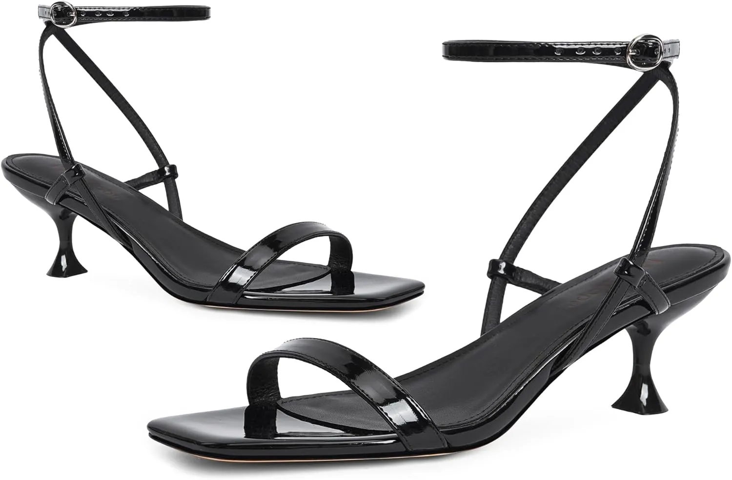 for runoff visit Asia context square motto Women Open Square Toe Ankle Strap Sandals Low Heels Dress Shoes for Party Modatope Kitten Heels 