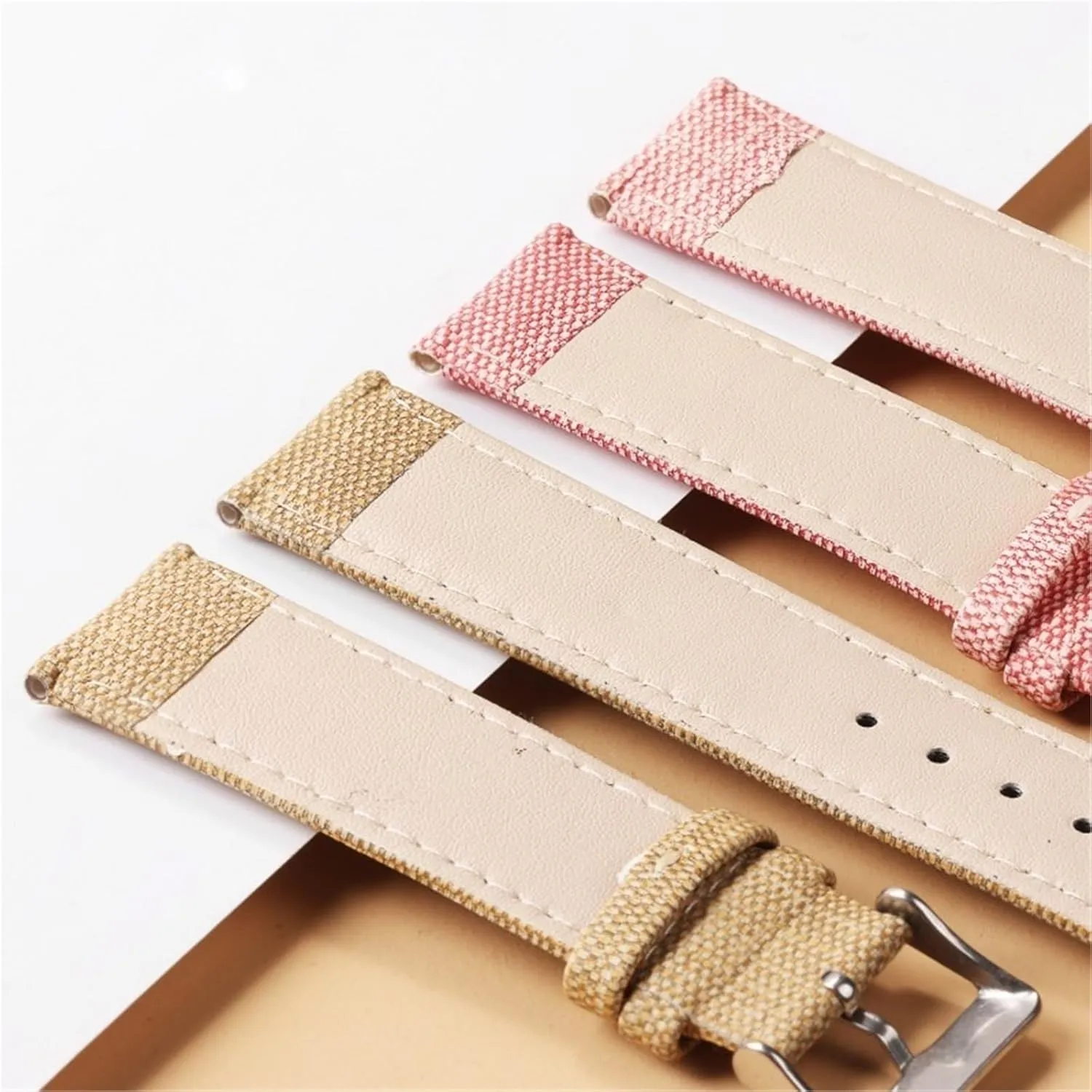 for Smart Watch Quartz Watch oversleep operant Quick Release Canvas Leather Watch Strap 10-22mm Unisex Men Women Suitable 