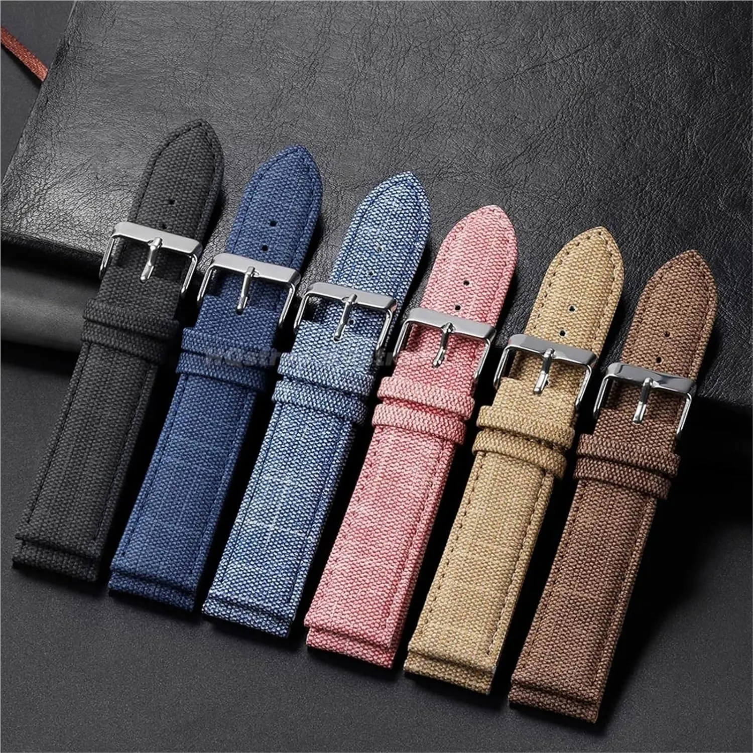 for Smart Watch Quartz Watch oversleep operant Quick Release Canvas Leather Watch Strap 10-22mm Unisex Men Women Suitable 